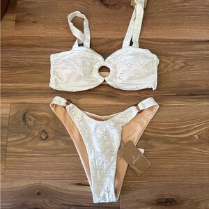 Women’s  White Eyelet One Piece Swimsuit